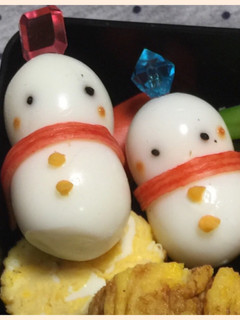 簡単!お弁当おかず うずら卵で雪だるま♡-レシピのメイン写真