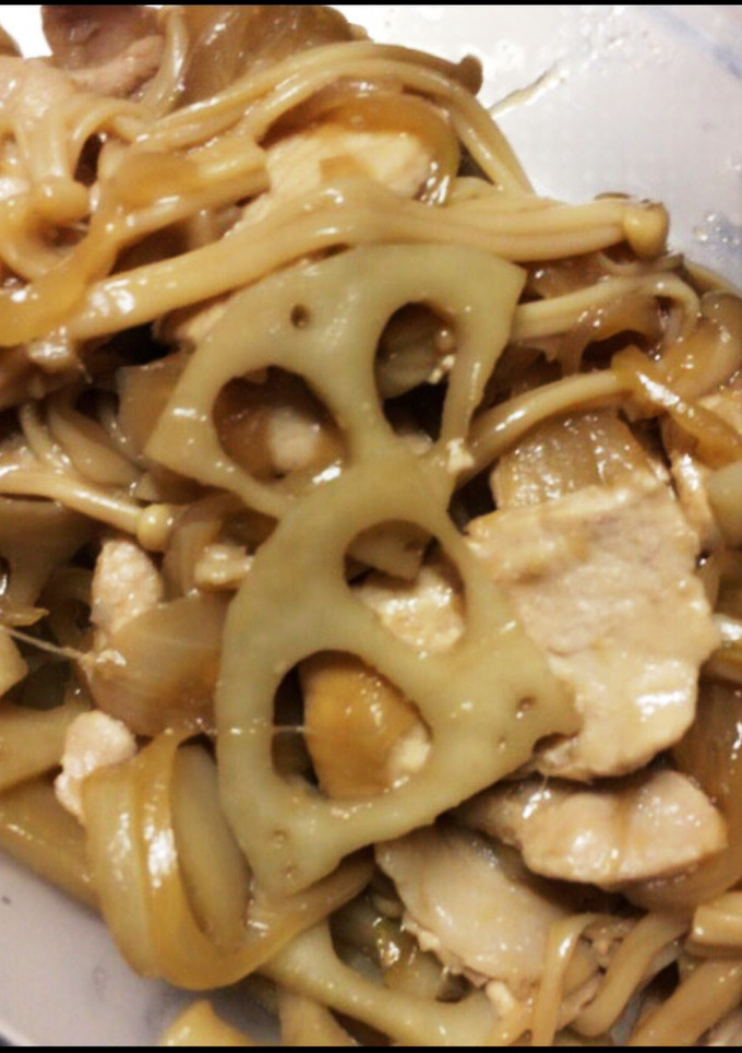 簡単おいしい★蓮根・えのきの生姜焼き-レシピのメイン写真