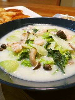 海老と青梗菜入り白菜のクリーム煮-レシピのメイン写真