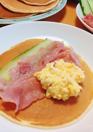 甘くない お食事系パンケーキ-レシピのメイン写真