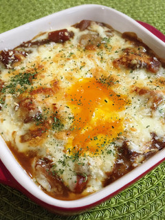 半熟卵とチーズのせ♪とろとろ焼きカレー♡-レシピのメイン写真