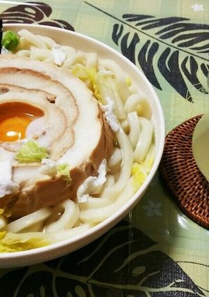俥麩の温玉うどん・柚子茶添え-レシピのメイン写真