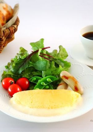 卵1個deふわふわ♡スフレオムレツ-レシピのメイン写真