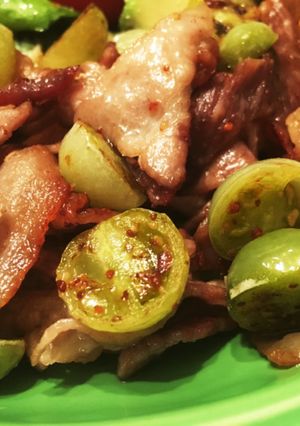 グリーントマトの豚肉炒め-レシピのメイン写真