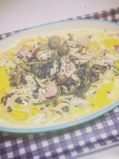 ほうれん草とベーコンの豆乳スープパスタ-レシピのメイン写真