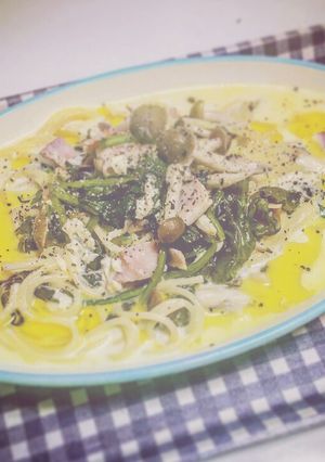 ほうれん草とベーコンの豆乳スープパスタ-レシピのメイン写真