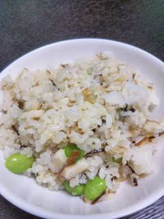 鯖とちくわと枝豆の塩昆布ご飯-レシピのメイン写真