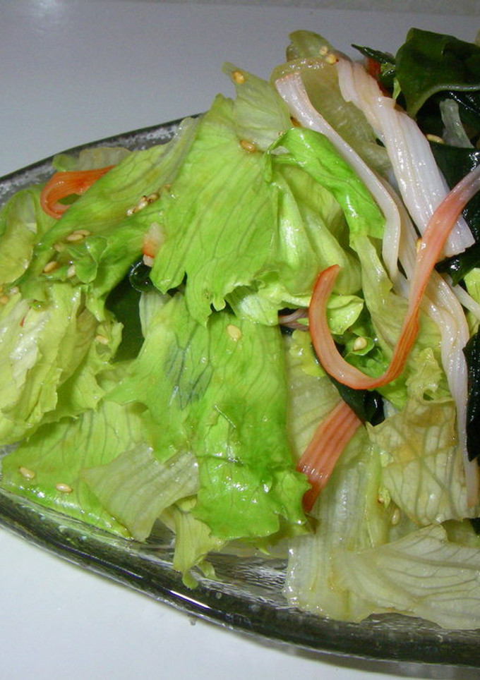 ちぎりレタスとワカメの中華サラダ-レシピのメイン写真