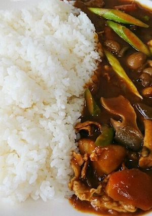 本格的☆キノコとアスパラ入りポークカレー-レシピのメイン写真