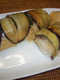 焼き茄子とイワシの太巻き寿司-レシピのメイン写真