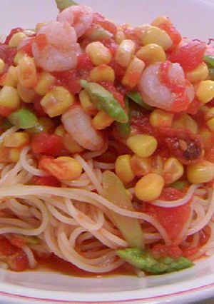 小エビとアスパラの冷製パスタ-レシピのメイン写真