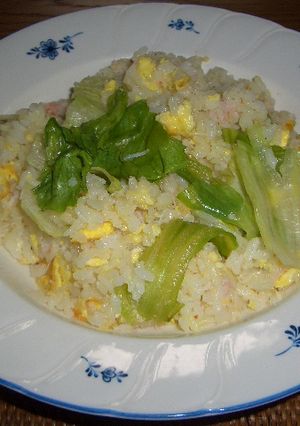 家族の大好きなカニとレタスの炒飯-レシピのメイン写真