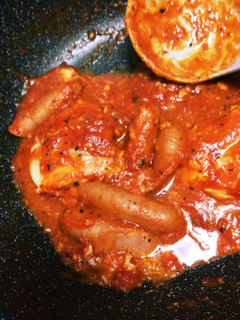 ウインナーと玉子のトマト煮込み-レシピのメイン写真