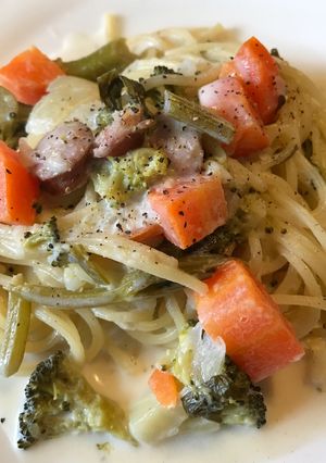 野菜たっぷりのクリームパスタ-レシピのメイン写真