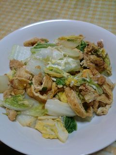 ▲うすあげ卵の白菜炒め-レシピのメイン写真