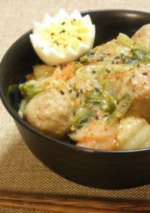 白菜と肉団子の豆乳生姜あんかけ丼-レシピのメイン写真