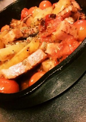 ベーコンポテトとミニトマトのスキレット-レシピのメイン写真