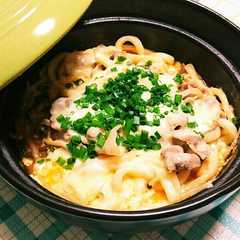 รูปของ プチッと鍋で簡単！豚キムチーズうどん♪