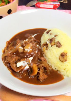 栗入りサフランライスのハヤシライス♡-レシピのメイン写真