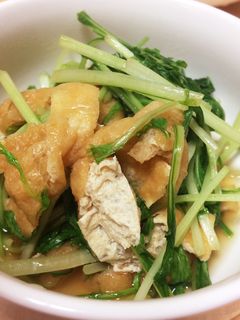 時短*水菜と油揚げの炊き合わせ*-レシピのメイン写真