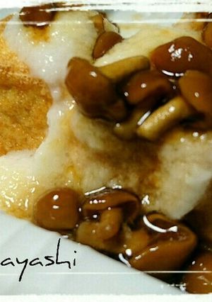 男めし！くまちゃんなめこととろろの厚揚げ-レシピのメイン写真