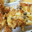 むかごとキャベツ、ちくわのかき揚げ