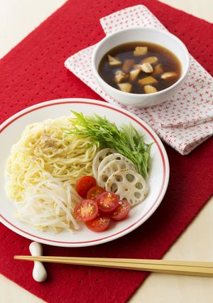 ランチにも☆彩り綺麗なヘルシー鶏つけ麺。-レシピのメイン写真