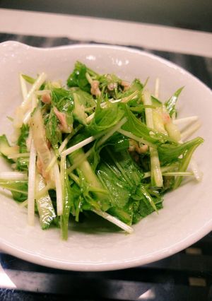 簡単美味しい☆水菜と胡瓜のツナ和えサラダ-レシピのメイン写真