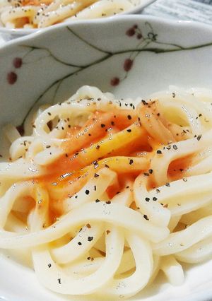 つゆなし！　釜玉明太バターうどん☆彡-レシピのメイン写真