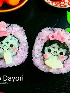 ひな祭り キャラ弁*ひな祭り巻きおにぎり-レシピのメイン写真