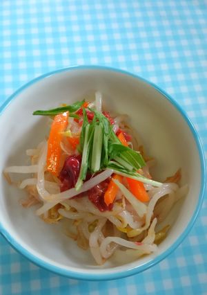 酸味まろやか！やみつき！梅もやしサラダ♪-レシピのメイン写真