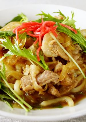 レンジで！豚のぶっかけしょうがうどん-レシピのメイン写真