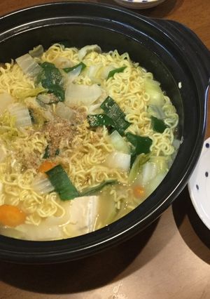 すりおろしショウガ入りの鍋ラーメン-レシピのメイン写真