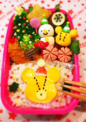 クリスマスキャラ弁可愛いお弁当ジャッキー-レシピのメイン写真