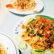 たこわさで。ほうれんそうとトマトのパスタ