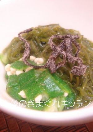 おくらとめかぶと塩昆布の和え物-レシピのメイン写真