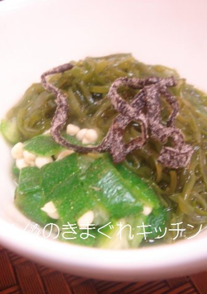 おくらとめかぶと塩昆布の和え物-レシピのメイン写真