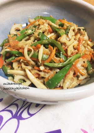 根菜とキノコと豆の味噌きんぴら-レシピのメイン写真