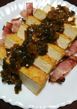 カリカリベーコンと厚揚げのネギソースがけ-レシピのメイン写真