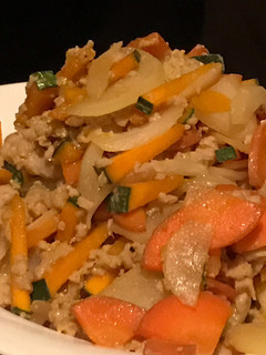 屋久島 魚 すり身混ぜの林檎と野菜炒め-レシピのメイン写真