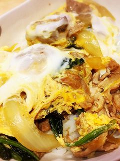 豚こまとほうれん草の卵とじ丼-レシピのメイン写真