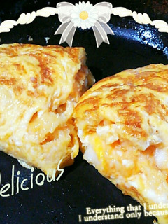 天ぷらリメイク☆絶品明石焼き風オムレツ♡-レシピのメイン写真