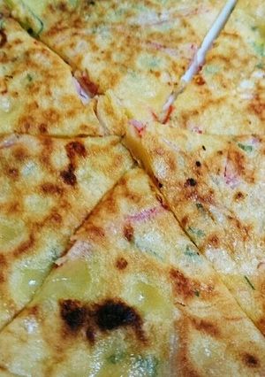 あと一品！簡単カニカマ入りチヂミ-レシピのメイン写真
