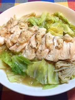 鶏胸肉とキャベツとえのきをレンジでチン-レシピのメイン写真