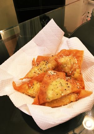 ワンタンの皮でパリパリ卵サンド揚げ-レシピのメイン写真