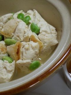 土鍋de枝豆入り蒸し豆腐☆生姜オイスター-レシピのメイン写真