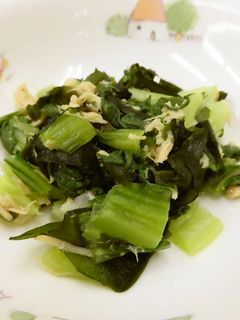 チンゲン菜とわかめの和え物【保育園給食】-レシピのメイン写真