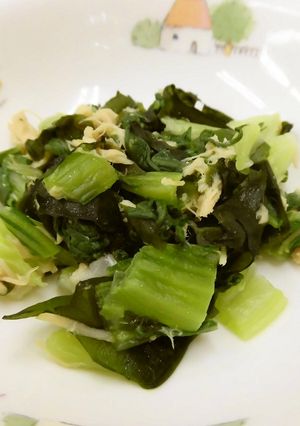 チンゲン菜とわかめの和え物【保育園給食】-レシピのメイン写真