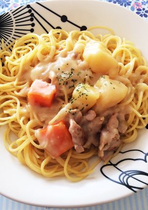 残ったシチューで簡単クリームパスタ-レシピのメイン写真