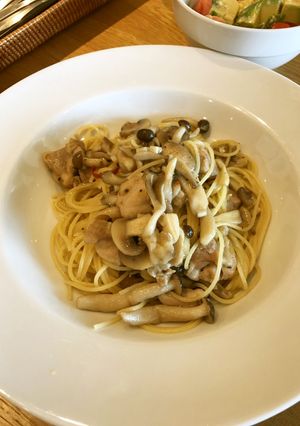 脱☆塩焼きそば！鶏ときのこのオイルパスタ-レシピのメイン写真